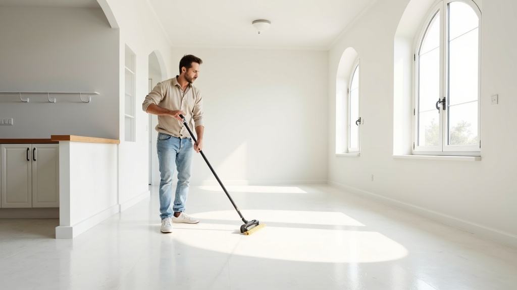 Move-in cleaning service in an empty apartment ready for a new tenant
